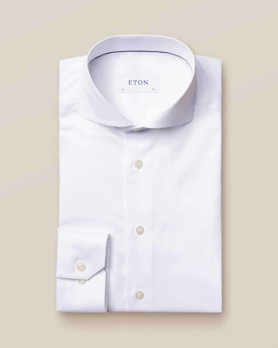 Slim White Signature Twill Shirt - Extreme Cut Away Single