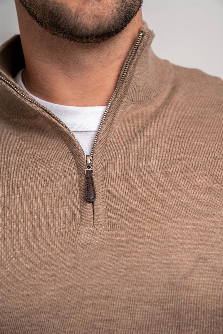 Half Zip - Beige
