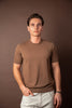 Ribbed T-shirt - Brun
