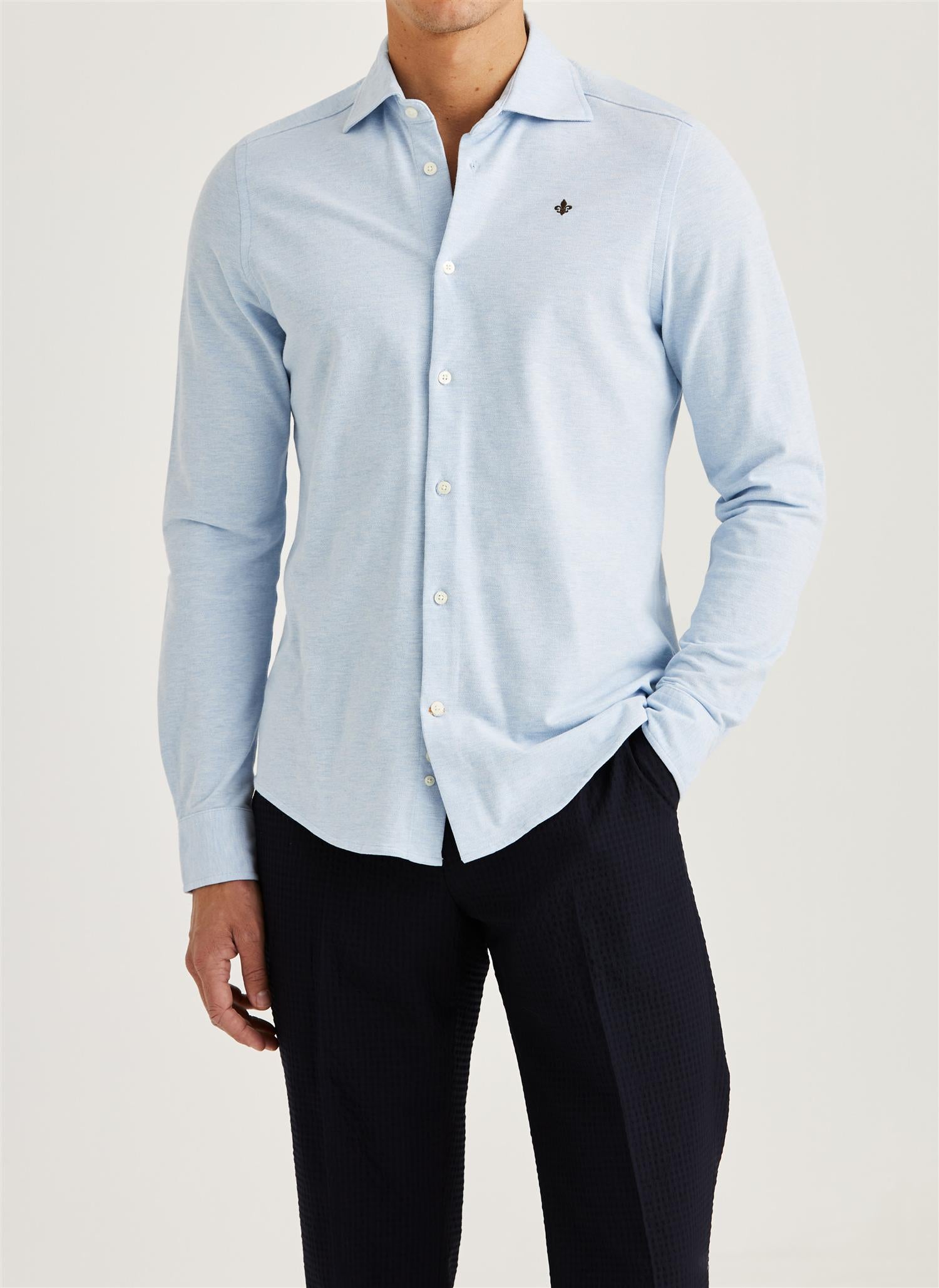 Camden Piqué Shirt - Light Blue