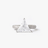 Mega Triangle Ring White Silver