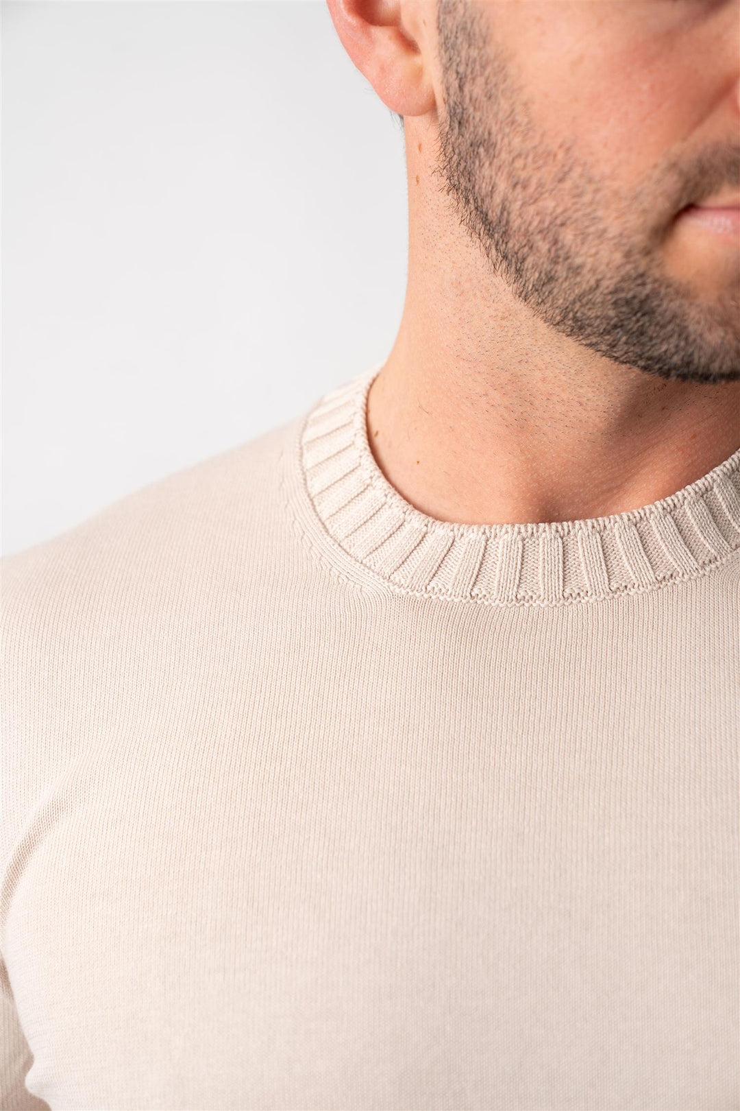 Knitted Cotton T-shirt - Sand