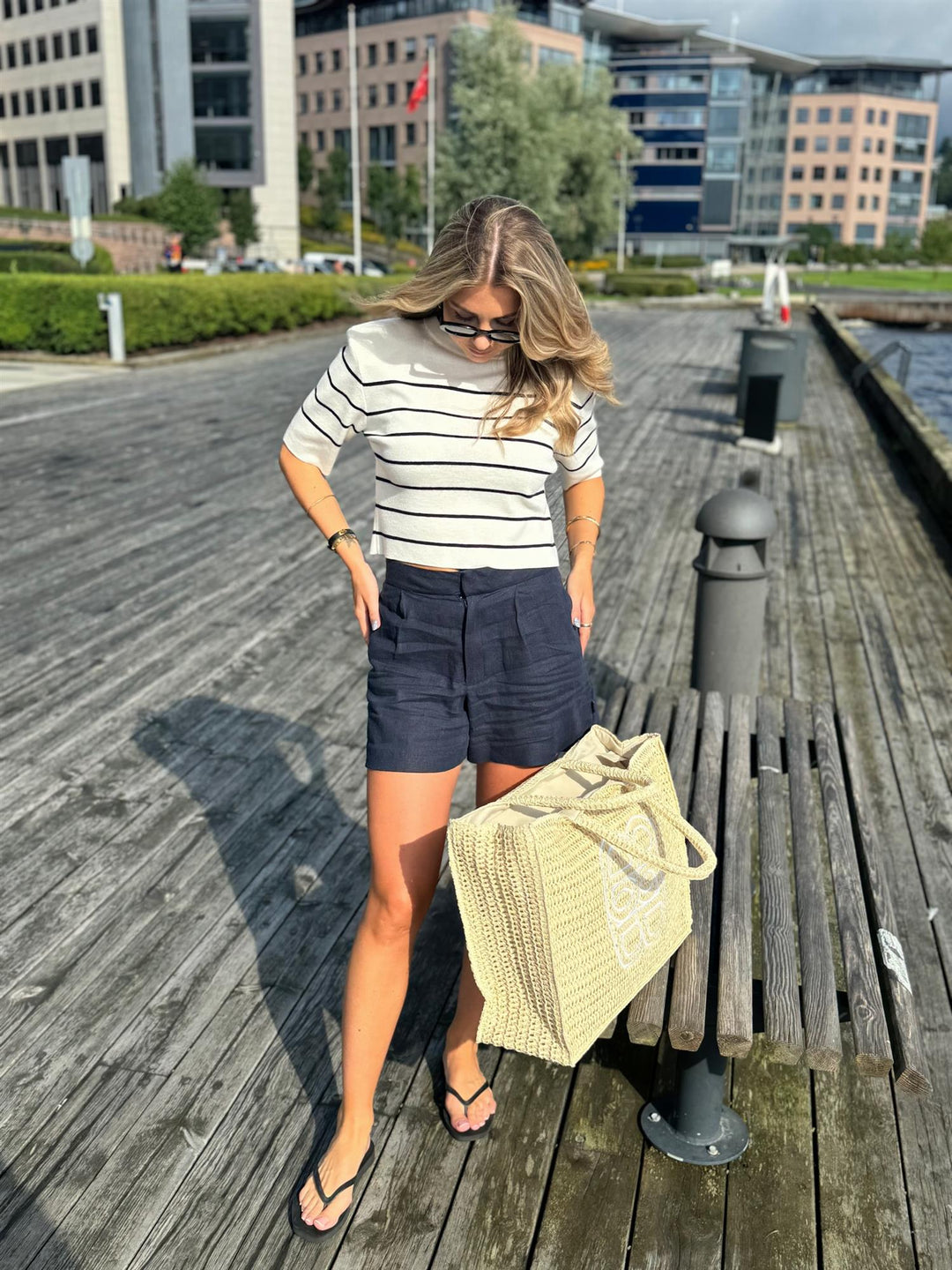 Una Stripe Merino Tee