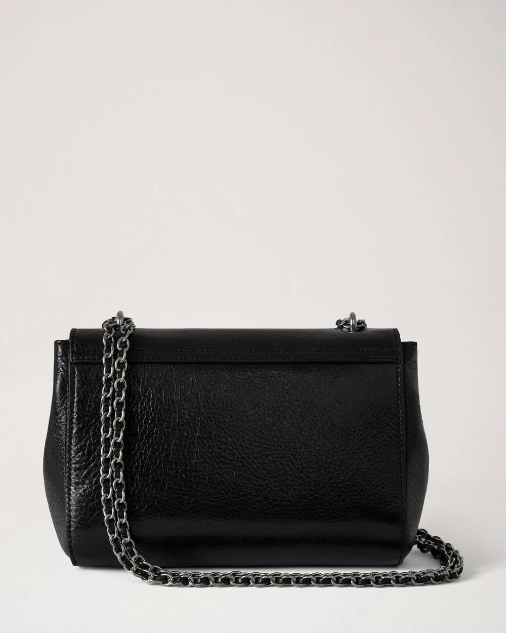 Lily High Shine Leather Black Silver