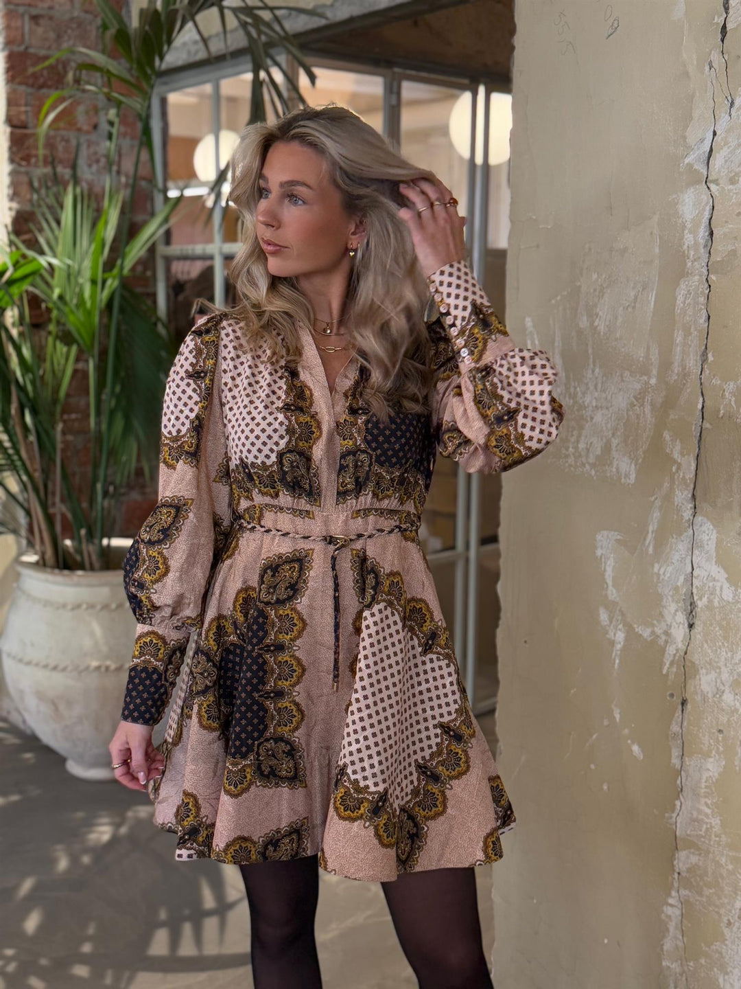 Jacqard Mini Dress