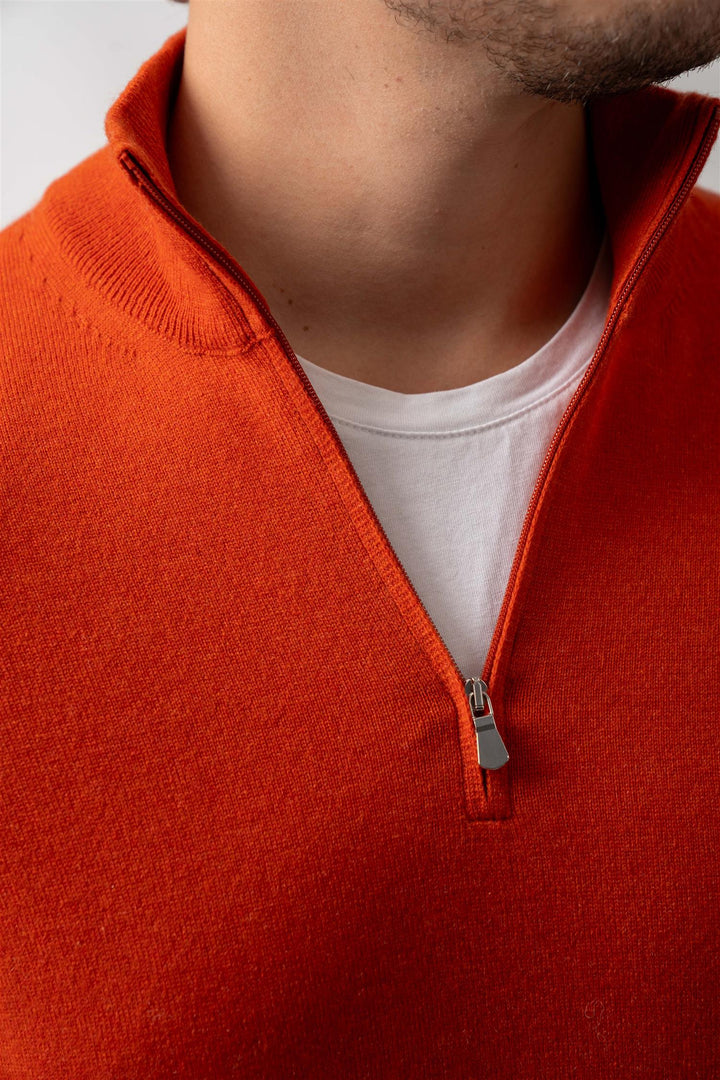 Half Zip - Cashmere - Orange