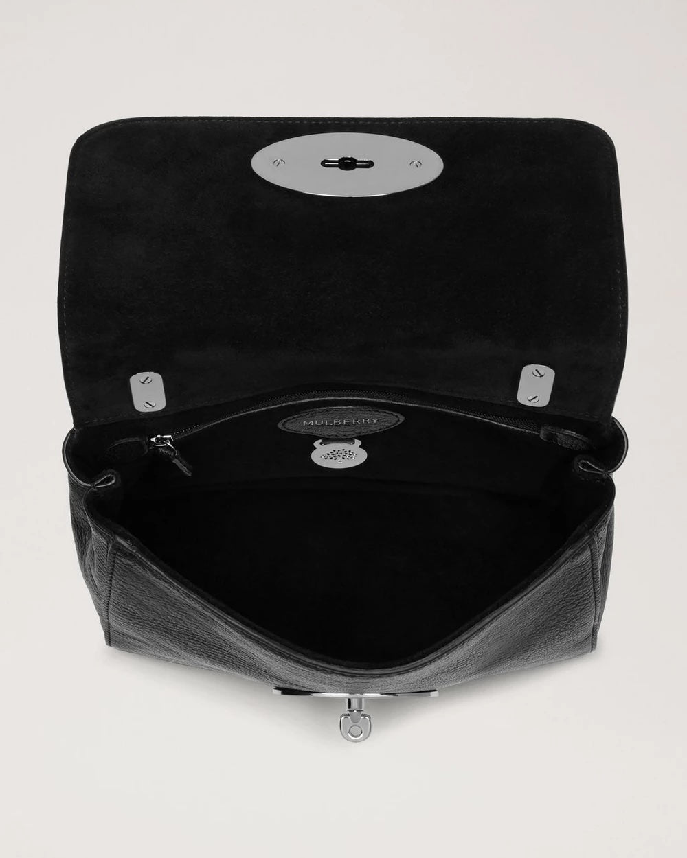 Lily Glossy Goat Black-Silver Toned