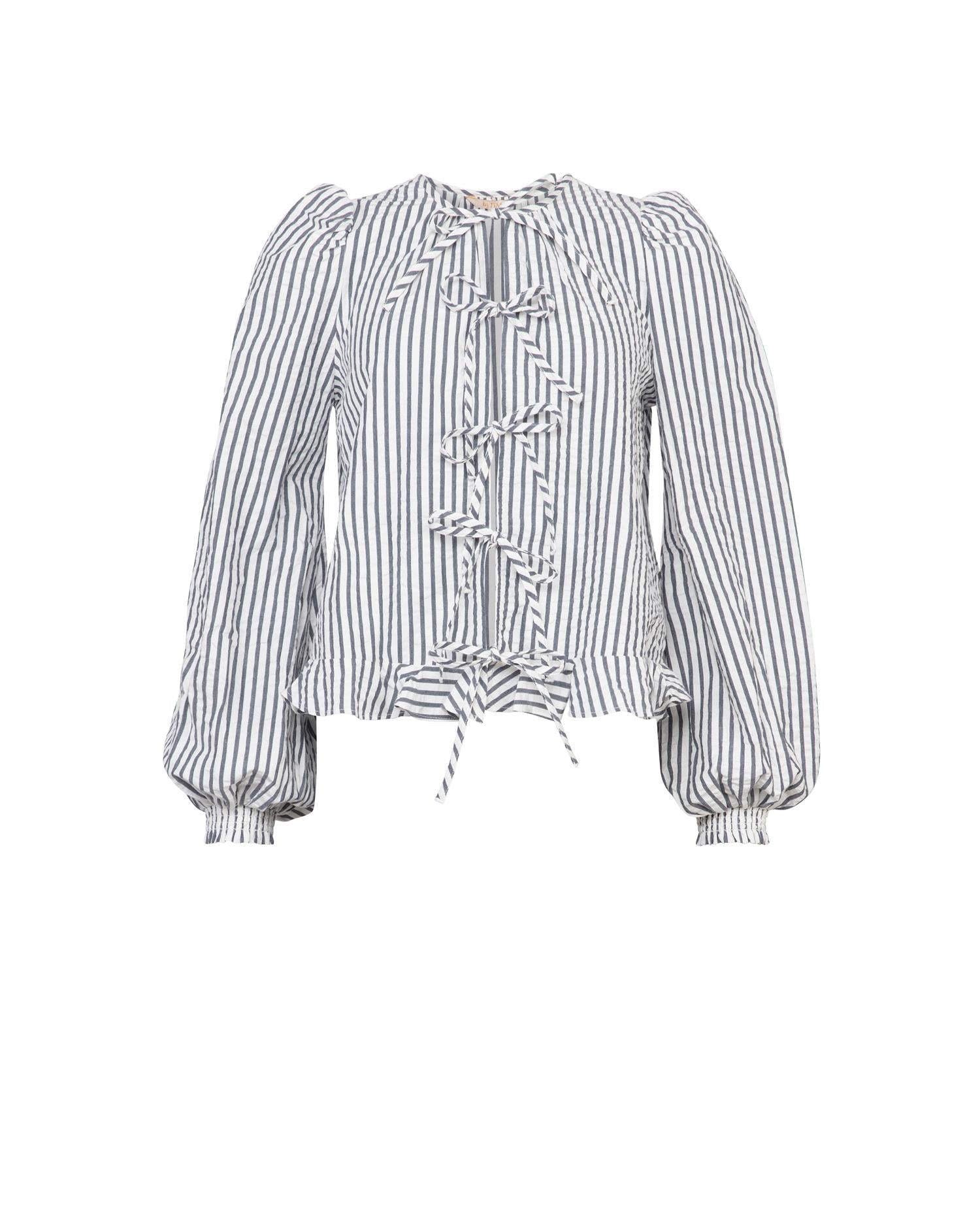 Seersucker Bow Blouse