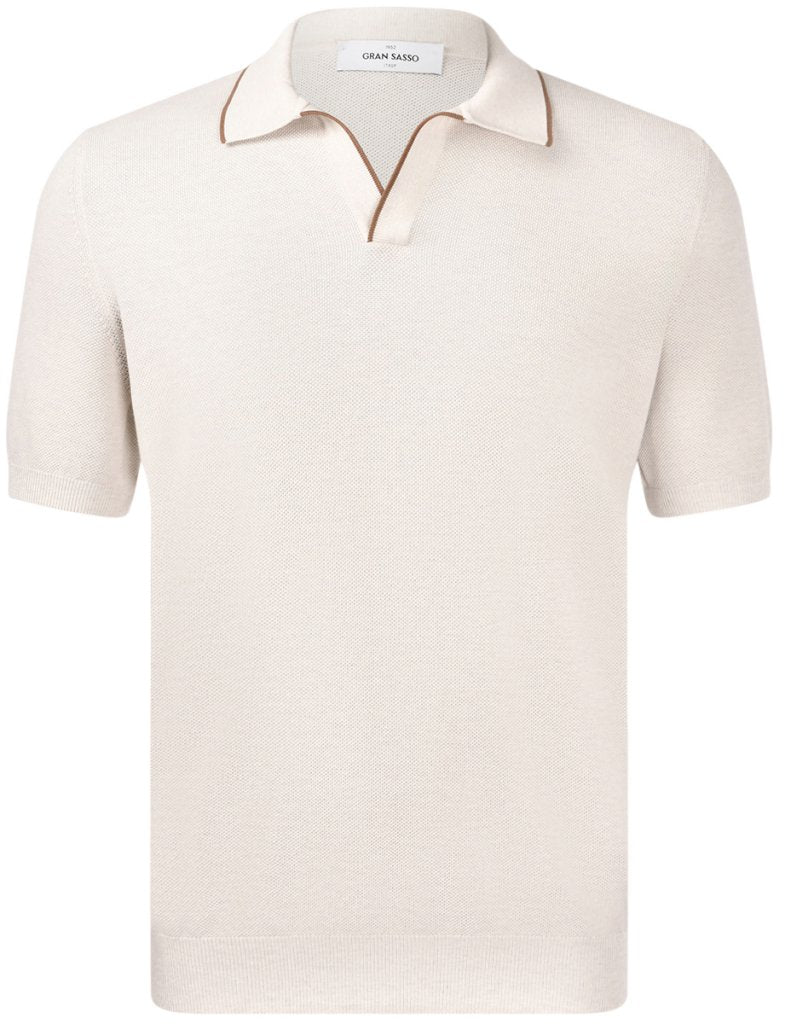 Knitted Pique Shirt - Beige