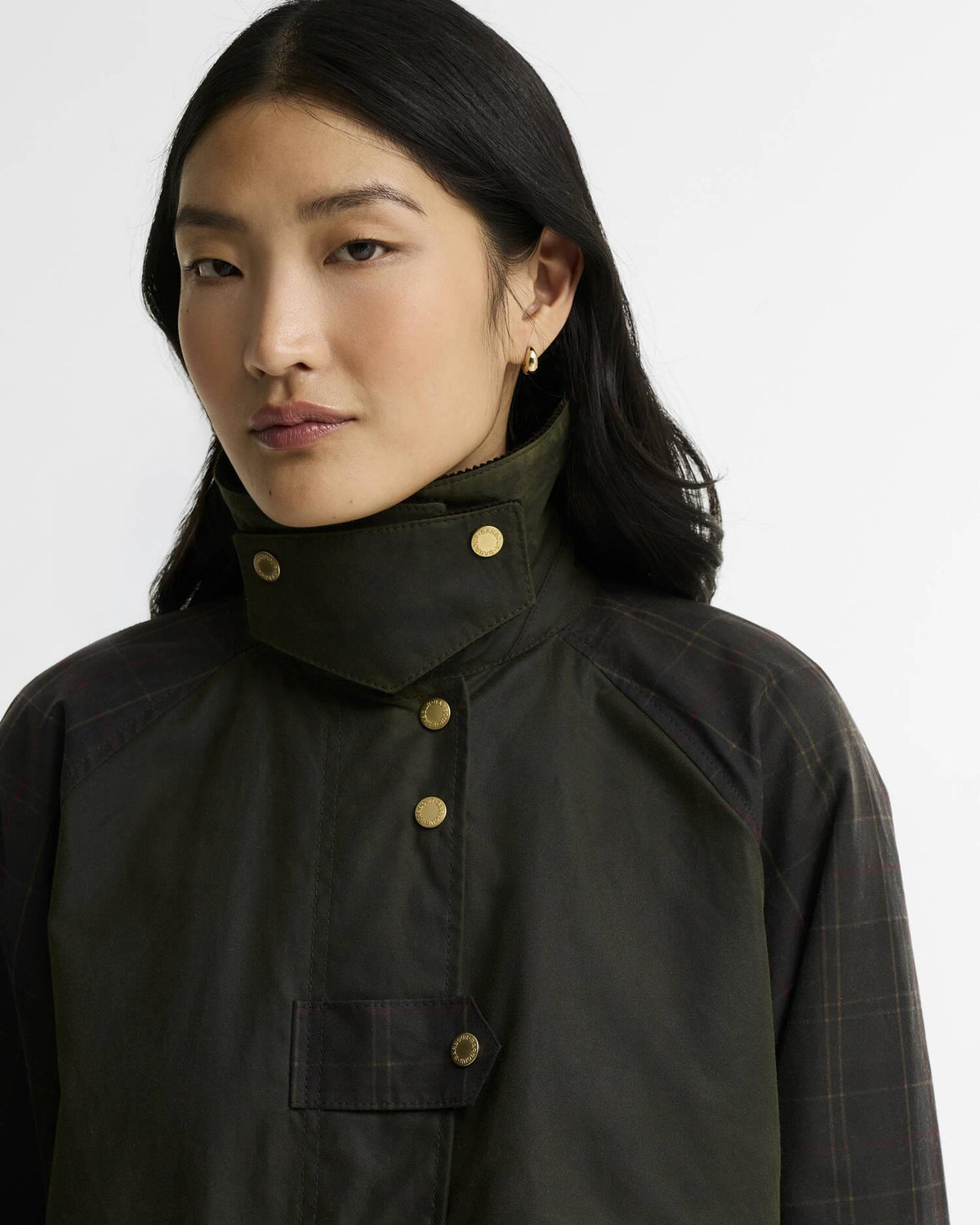 Kirklees Checked Waxed Jacket - Fern