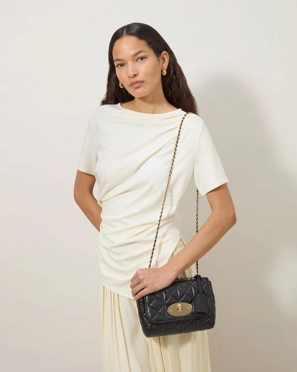 Lily - Black Quilted Vesta Nappa