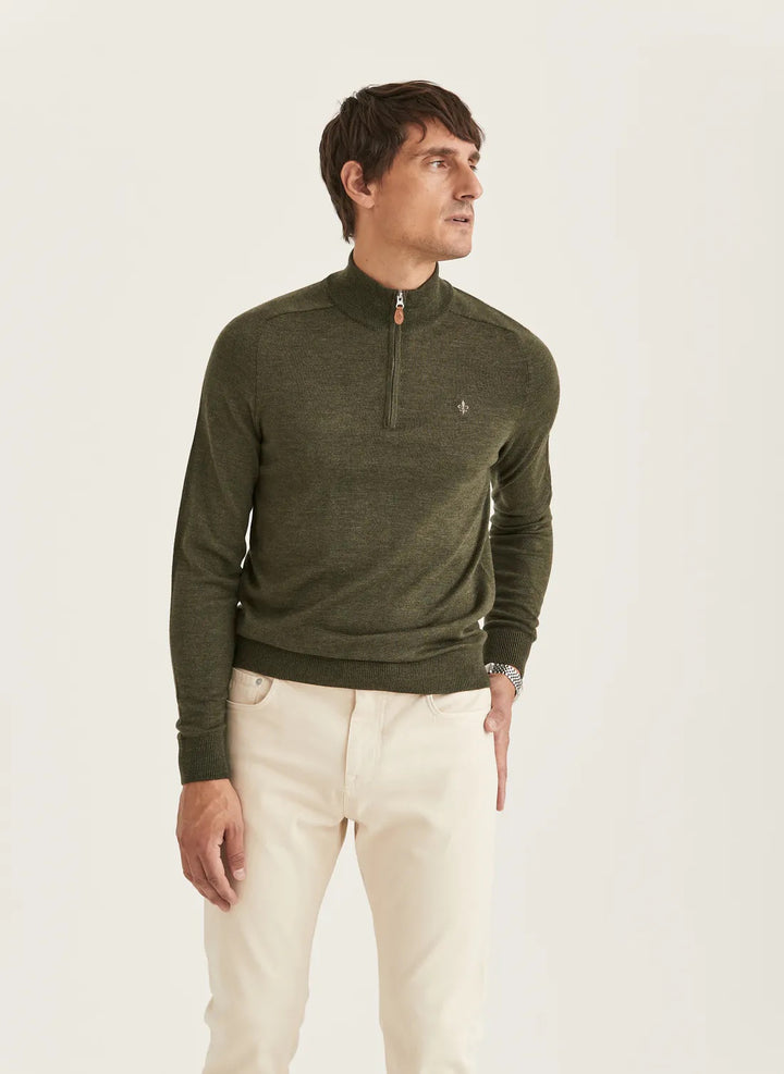 Merino John Zip Olive