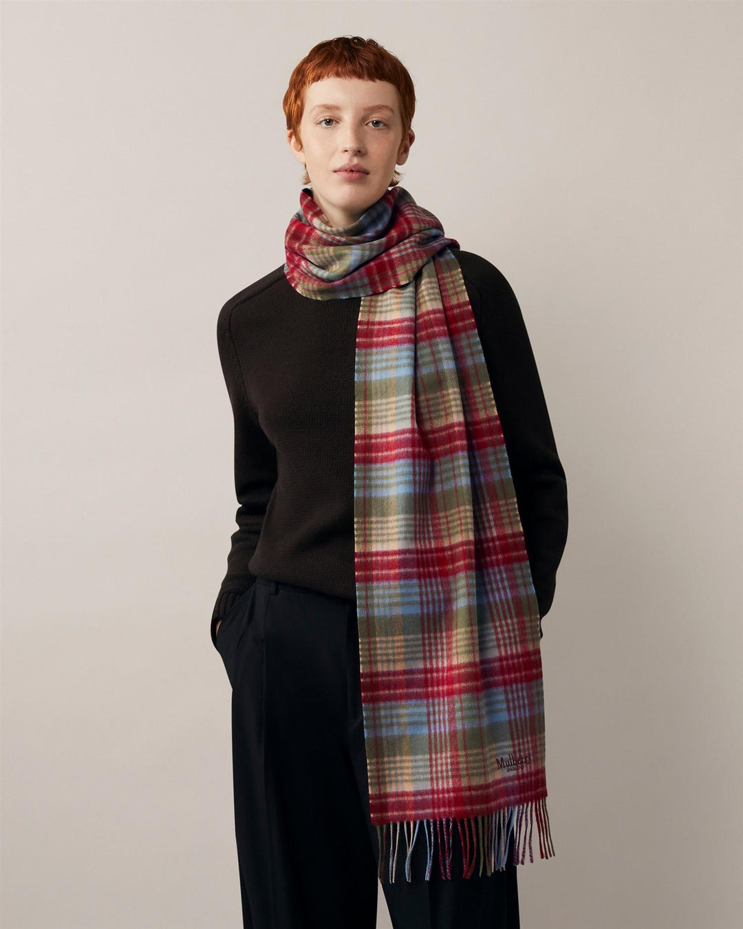 Mulberry Heritage Check Scarf 195x30