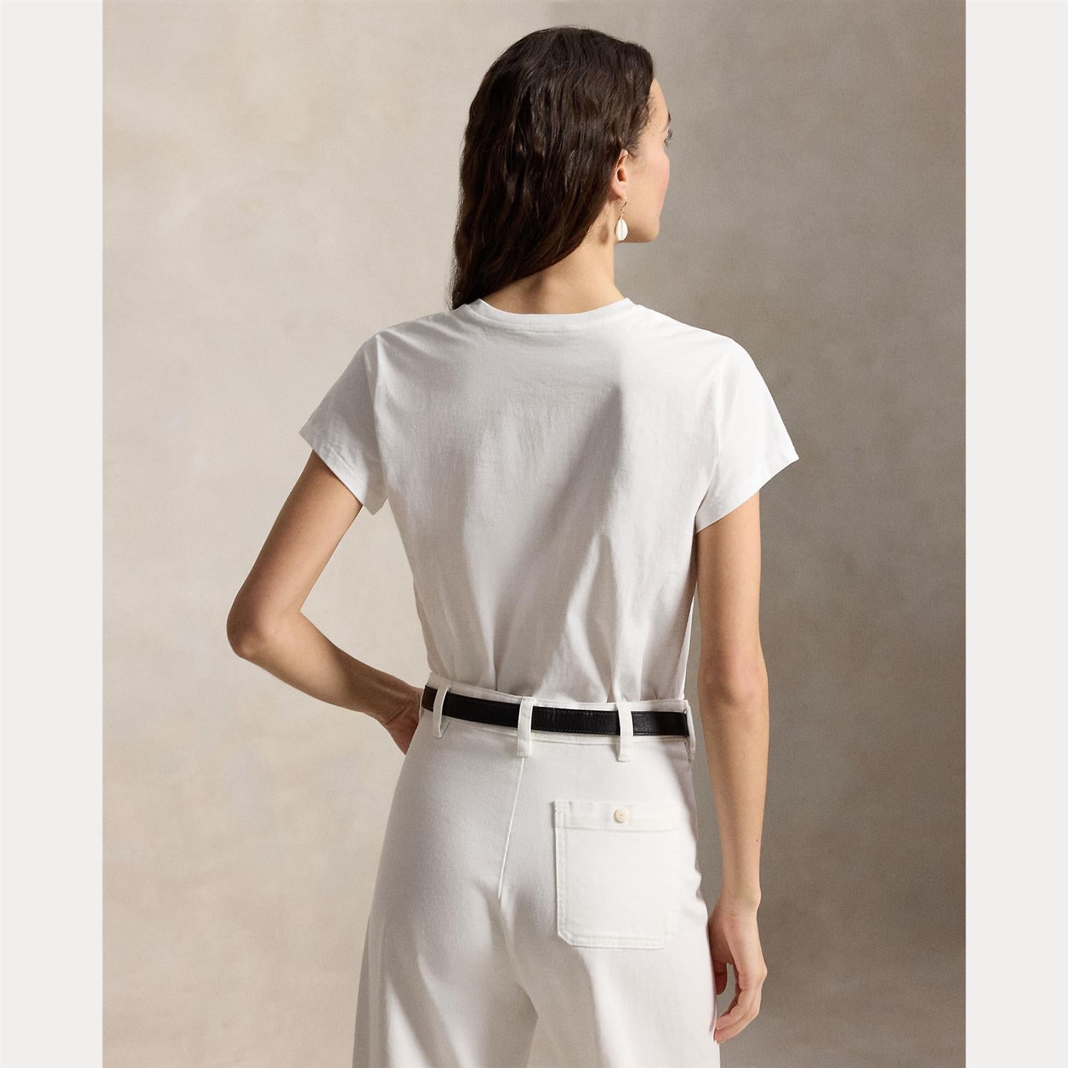 Classic Fit Cotton Jersey Crewneck Tee White