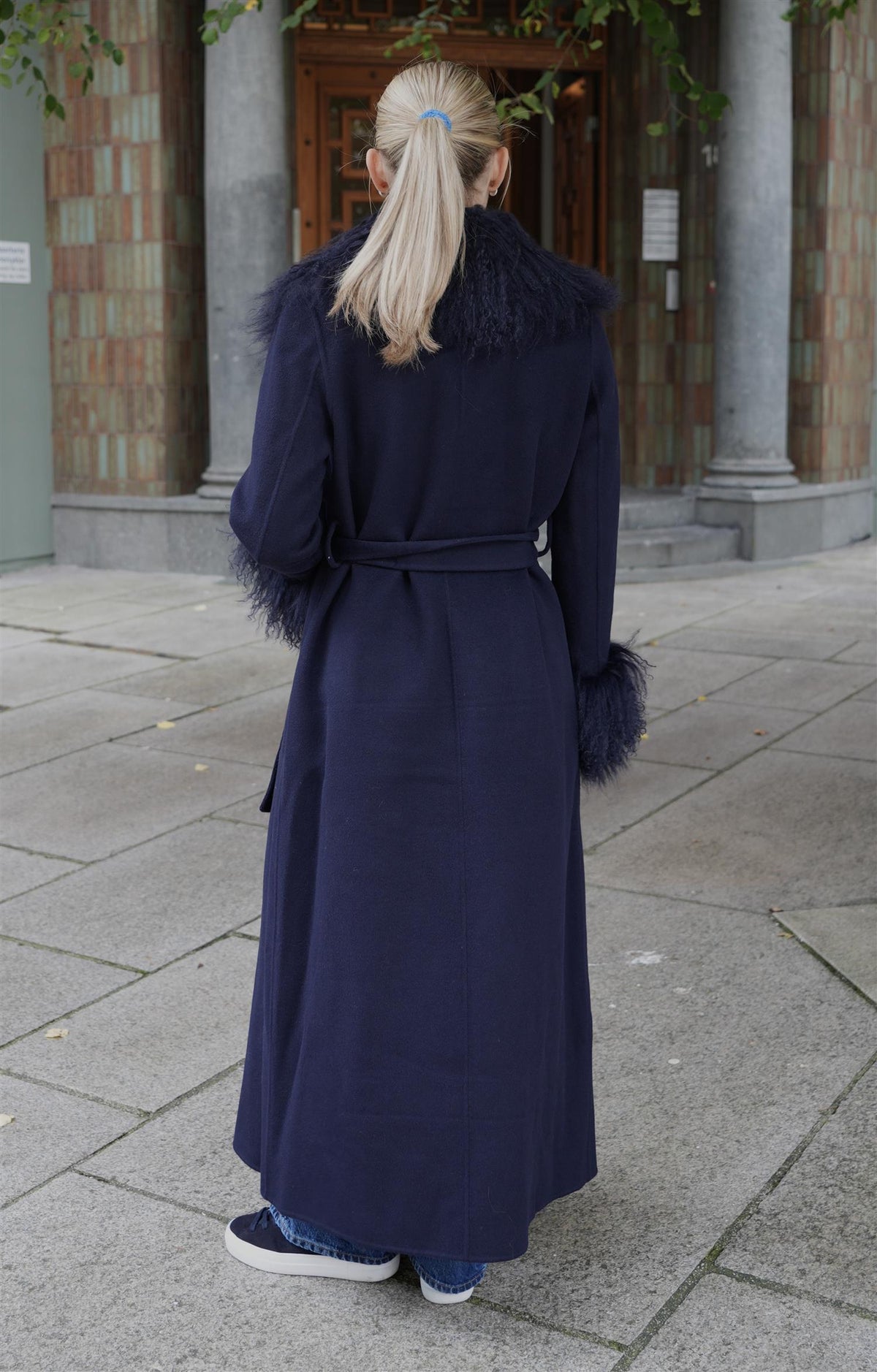 Lola Mongolian Coat - Navy