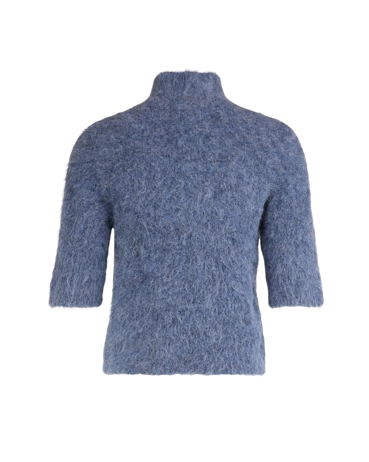 Hairy Knit Turtleneck Blue