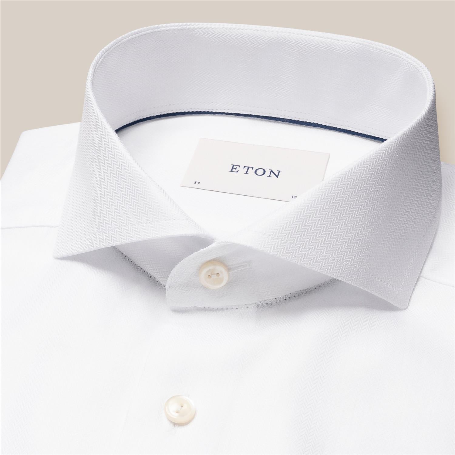 Slim - Herringbone Dobby Shirt - Hvit