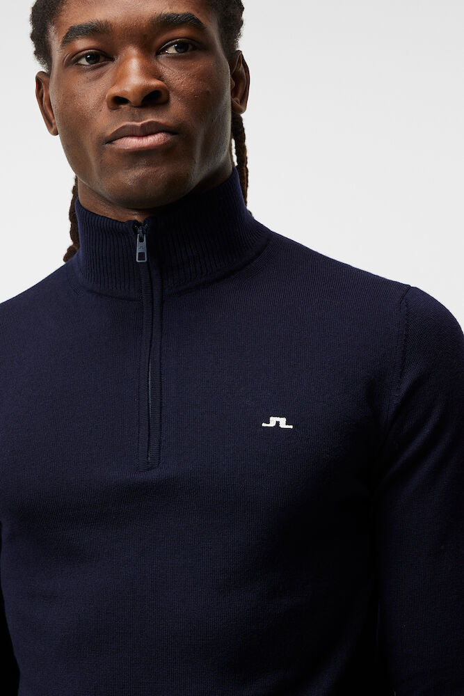 Kian Zipped Golf Sweater Navy