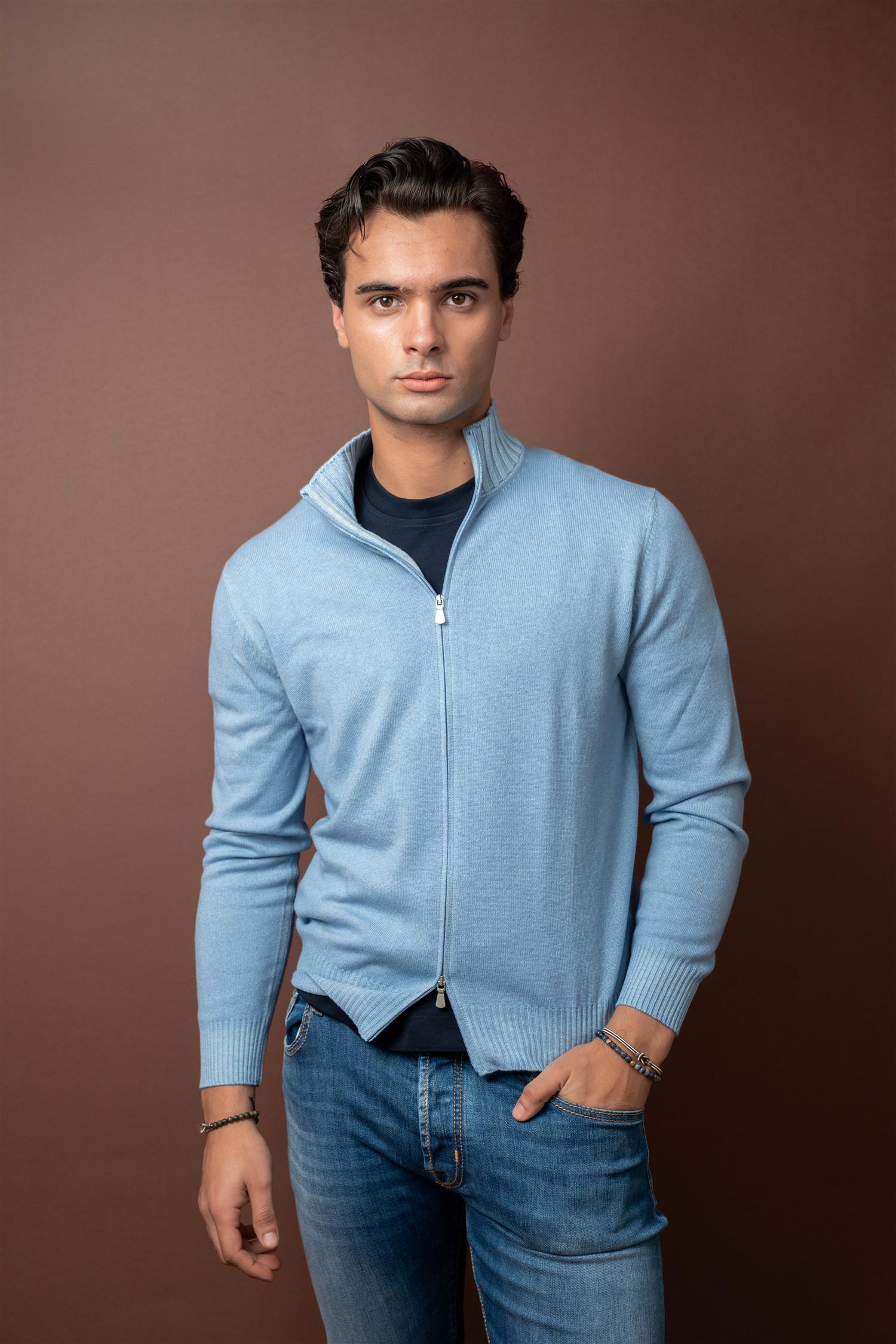Full Zip - Light Blue