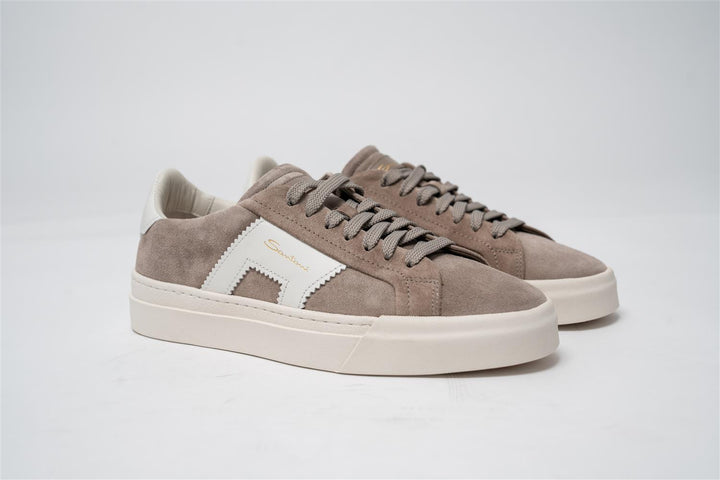 Double Buckle Sneaker Suede - Beige