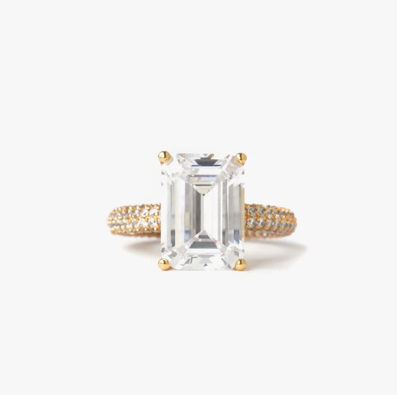 Mega Rectangle Ring White Gold