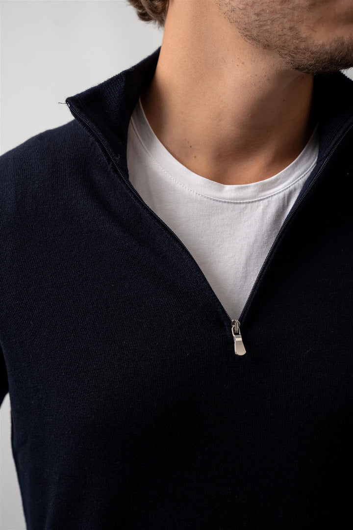 Half Zip - Cashmere - Navy