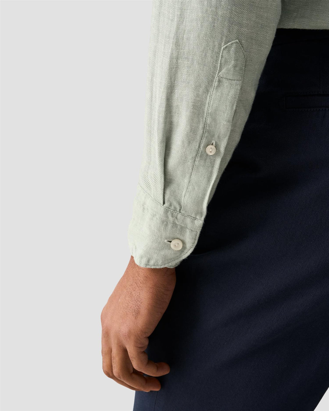 Solid Twill Linen Shirt - Green