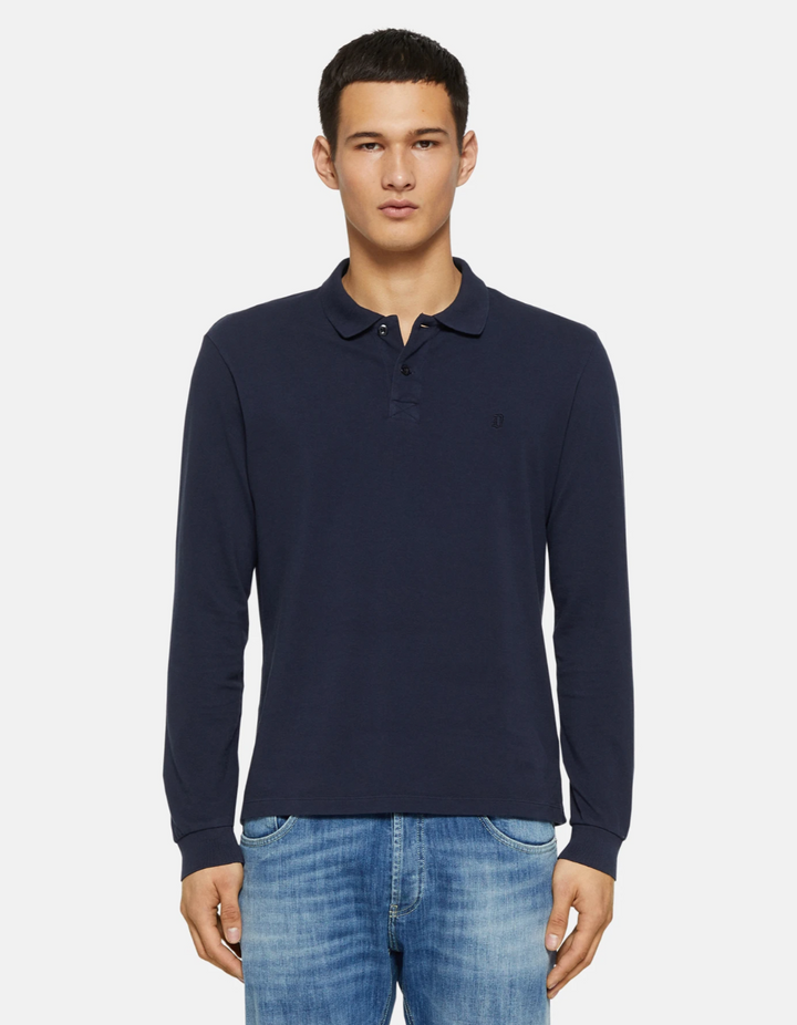 Long Sleeve Pique - Navy