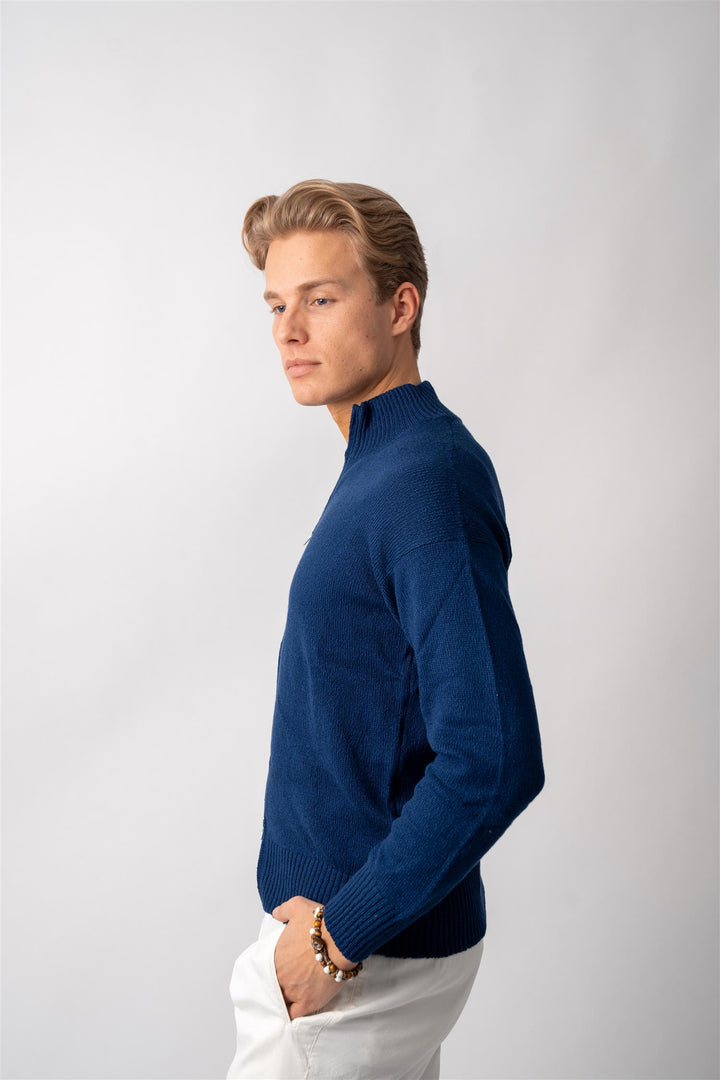 Full Zip Cotton  - Blue