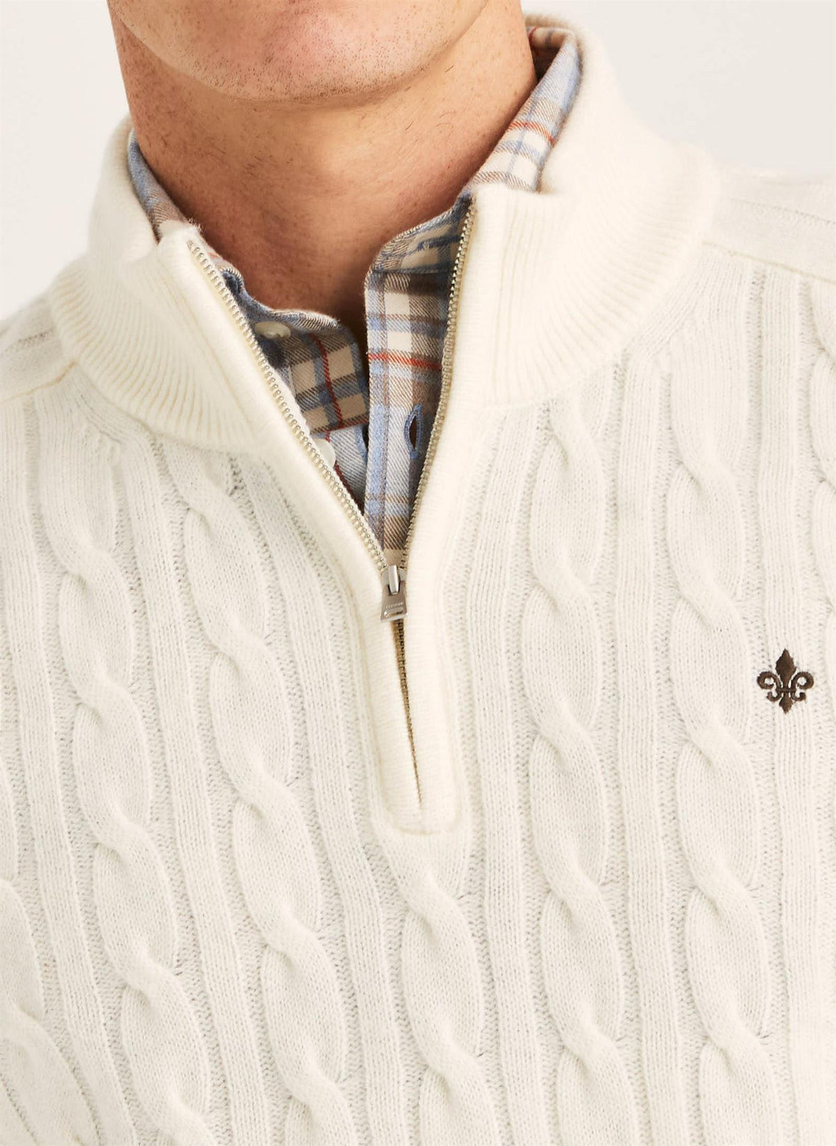 Hertford Cable Half Zip - Off White