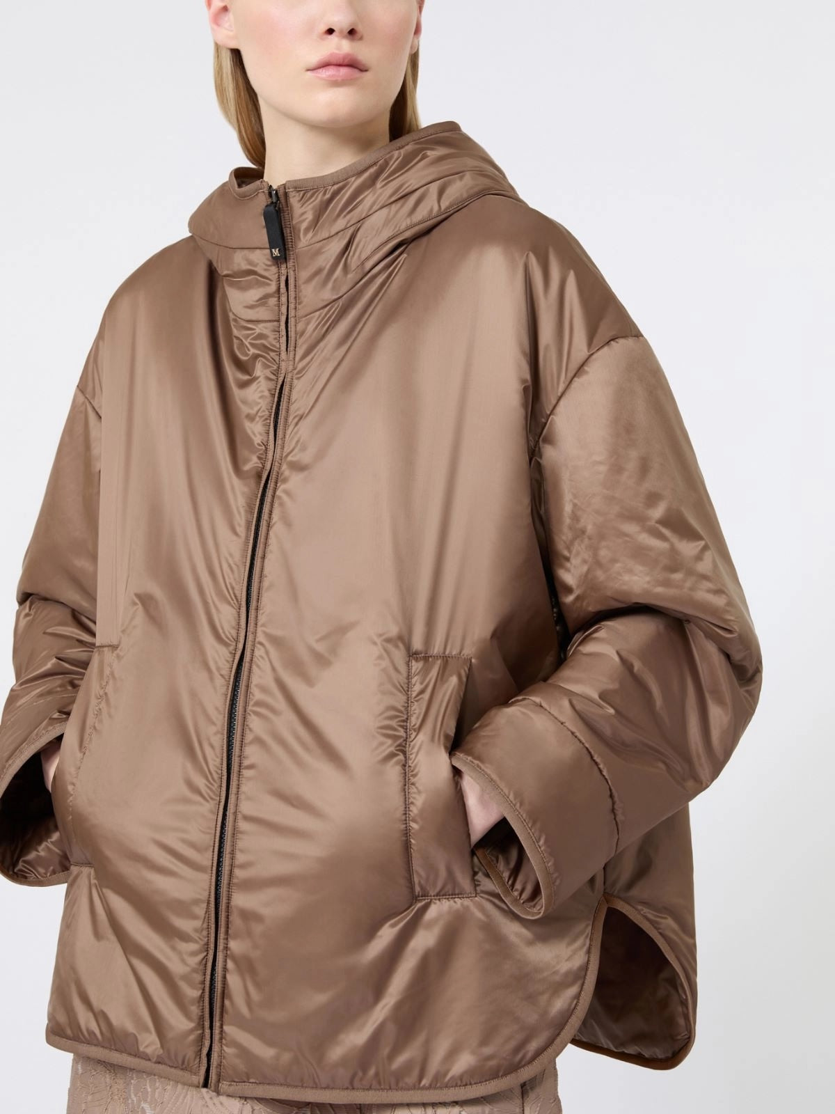 Oversized padded jacket  - Mud