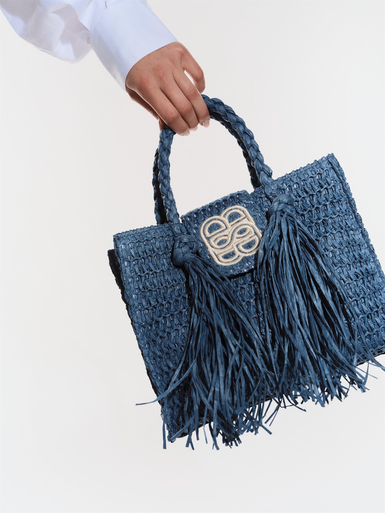 Sigrid Straw Bag Blue