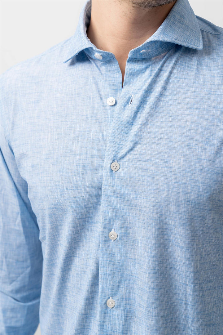 Man Shirt Woven  Lyseblå
