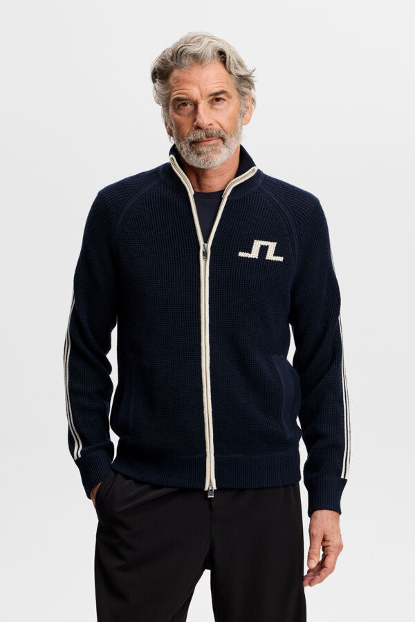 Craig Zip Knit Cardigan - Navy
