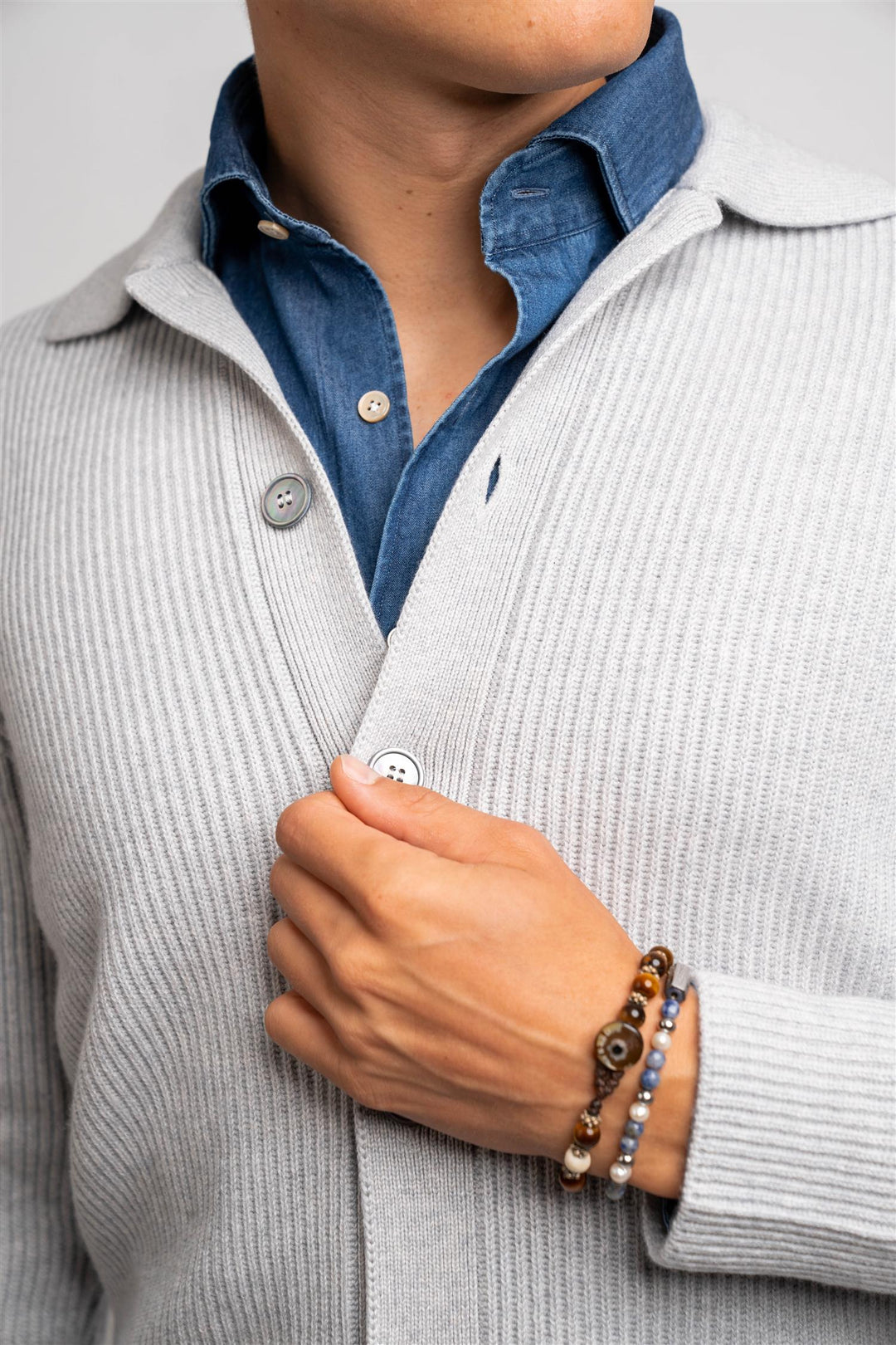Cashmere Polo - Grey