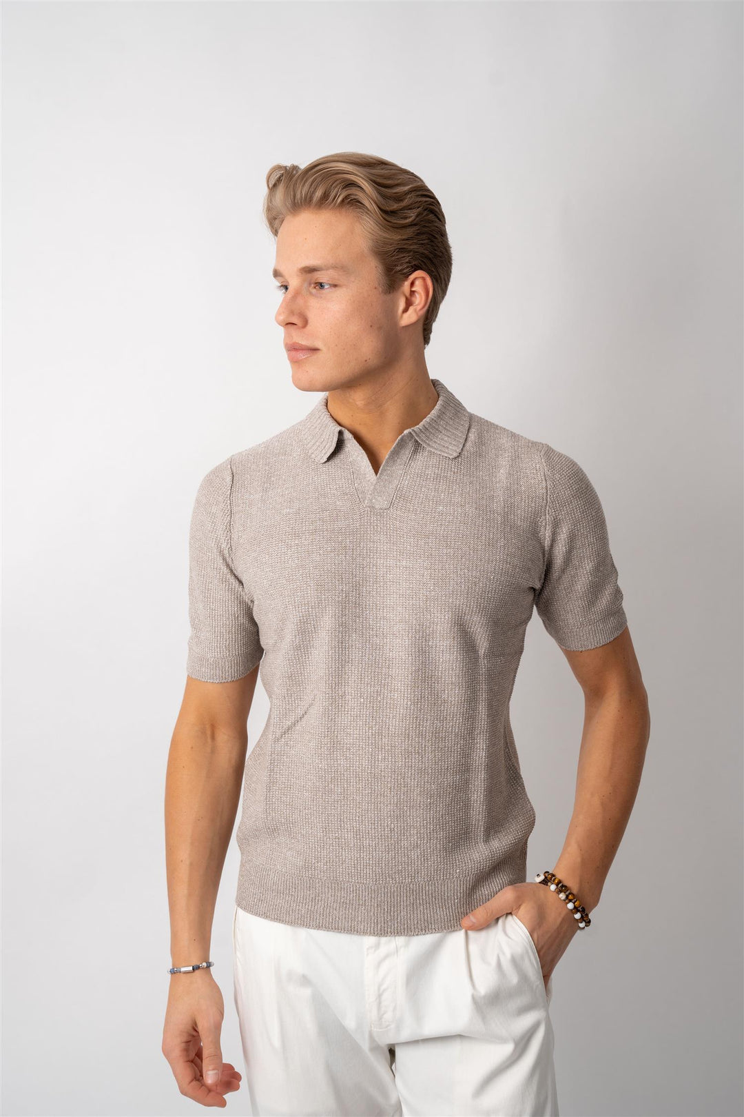 Tennis Polo Knitted - Taupe