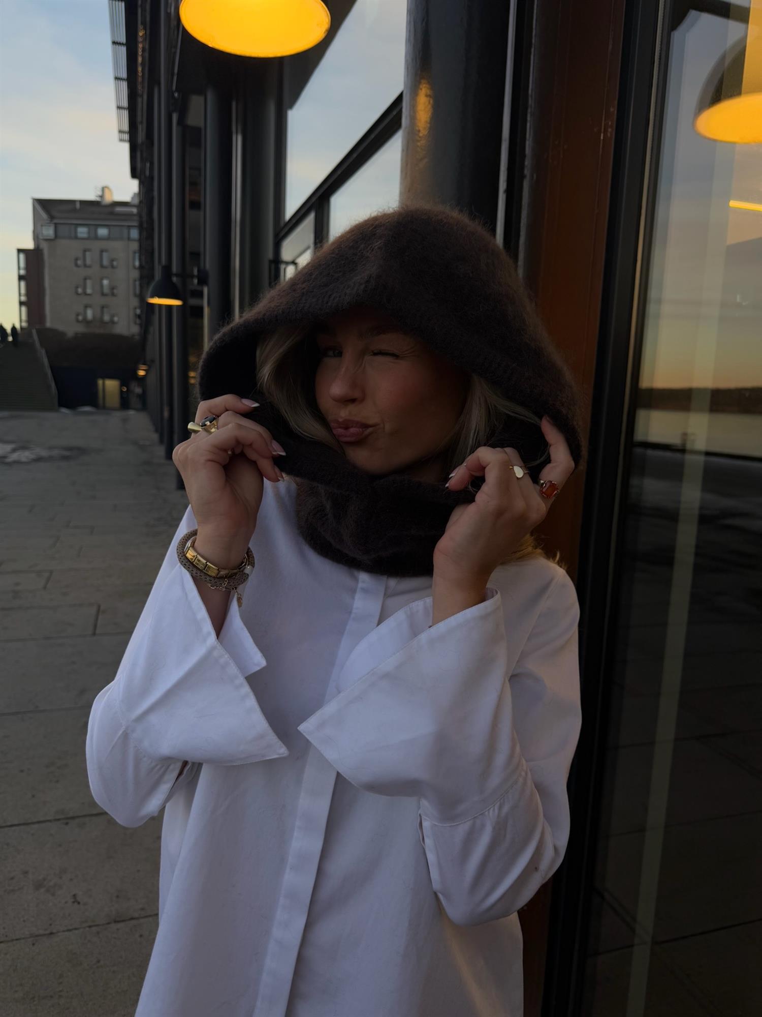 Kajsa Chunky Balaclava - Dark Brown