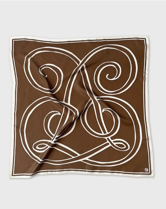 Monogram Scarf Milk Chocolate 80cm