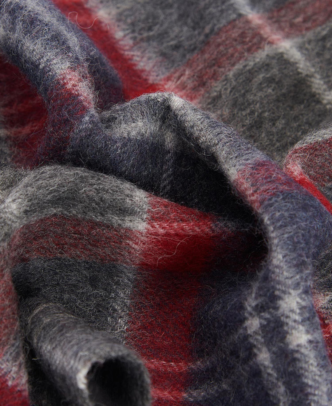 Wool Cashmere Tartan Scarf - Blue Granite