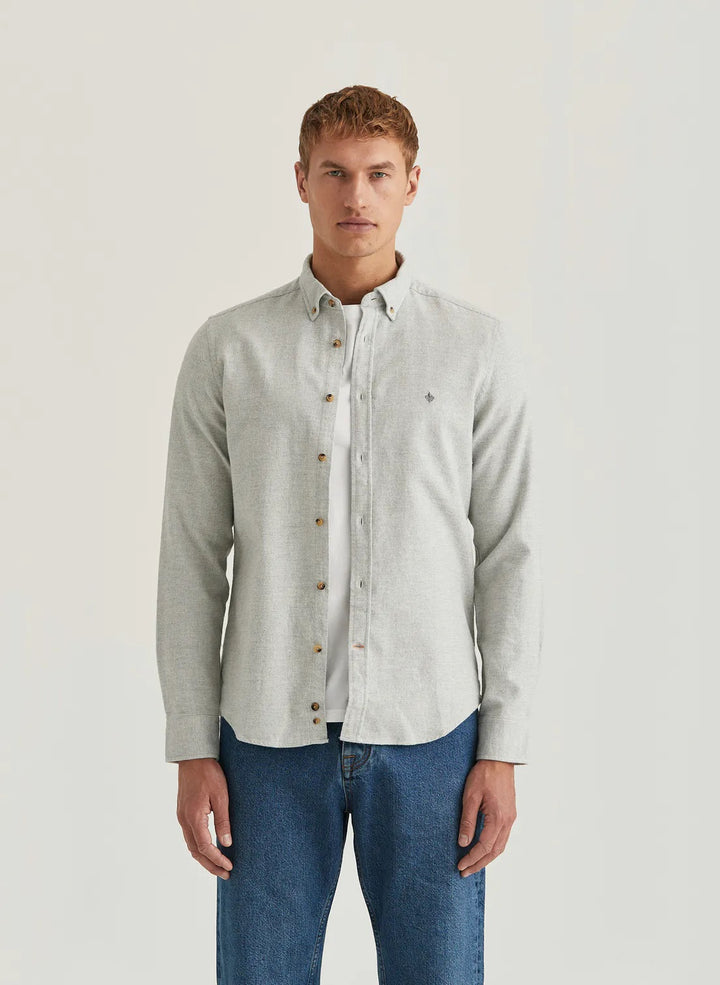 Soft Check Flannel Shirt BD Grå