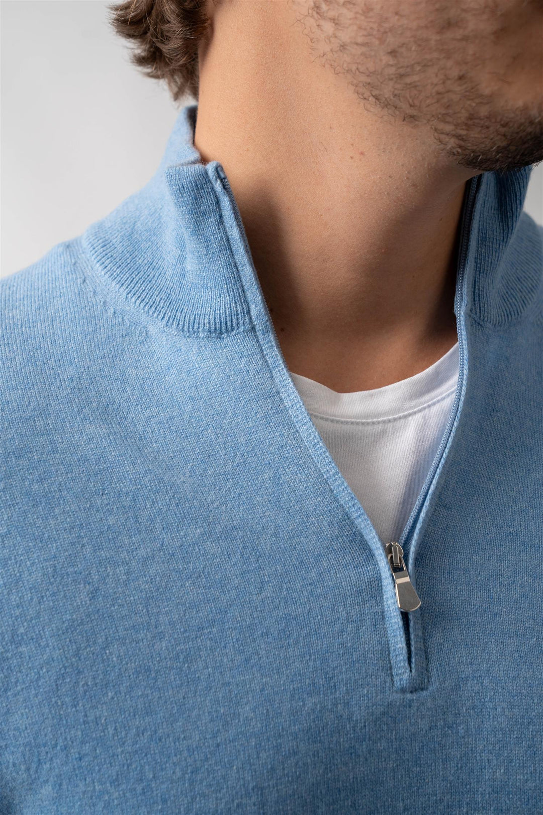 Half Zip - Cashmere - Light Blue