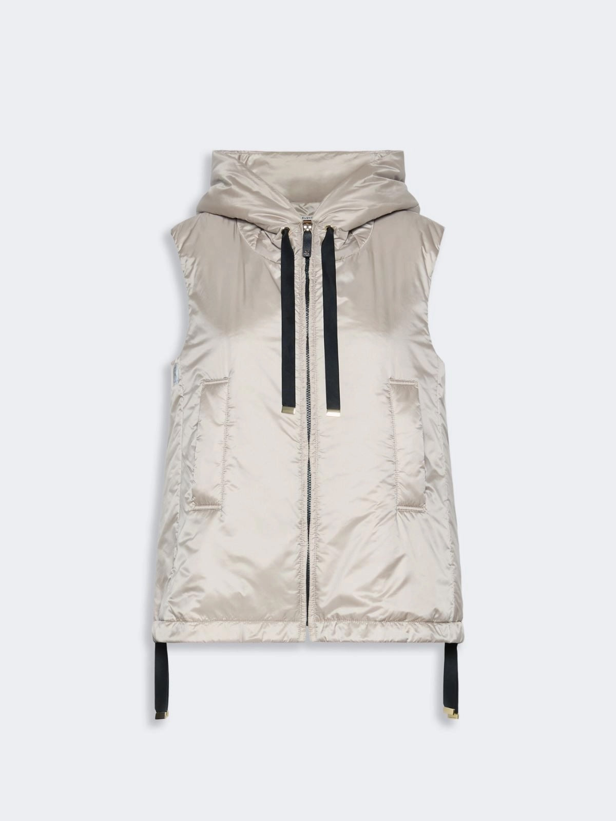 Padded hooded Gilet - Beige
