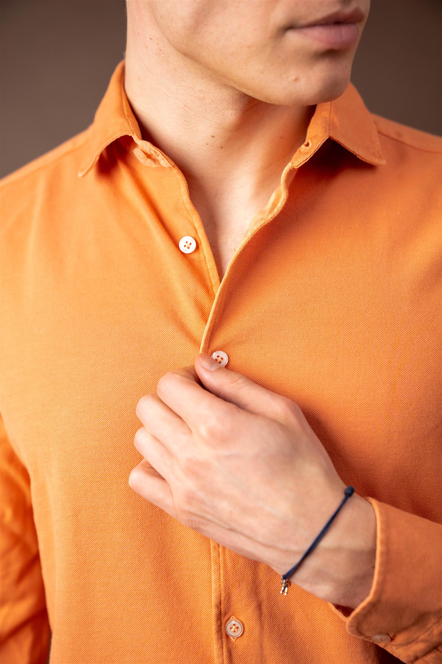 Long-sleeved Pique - Orange