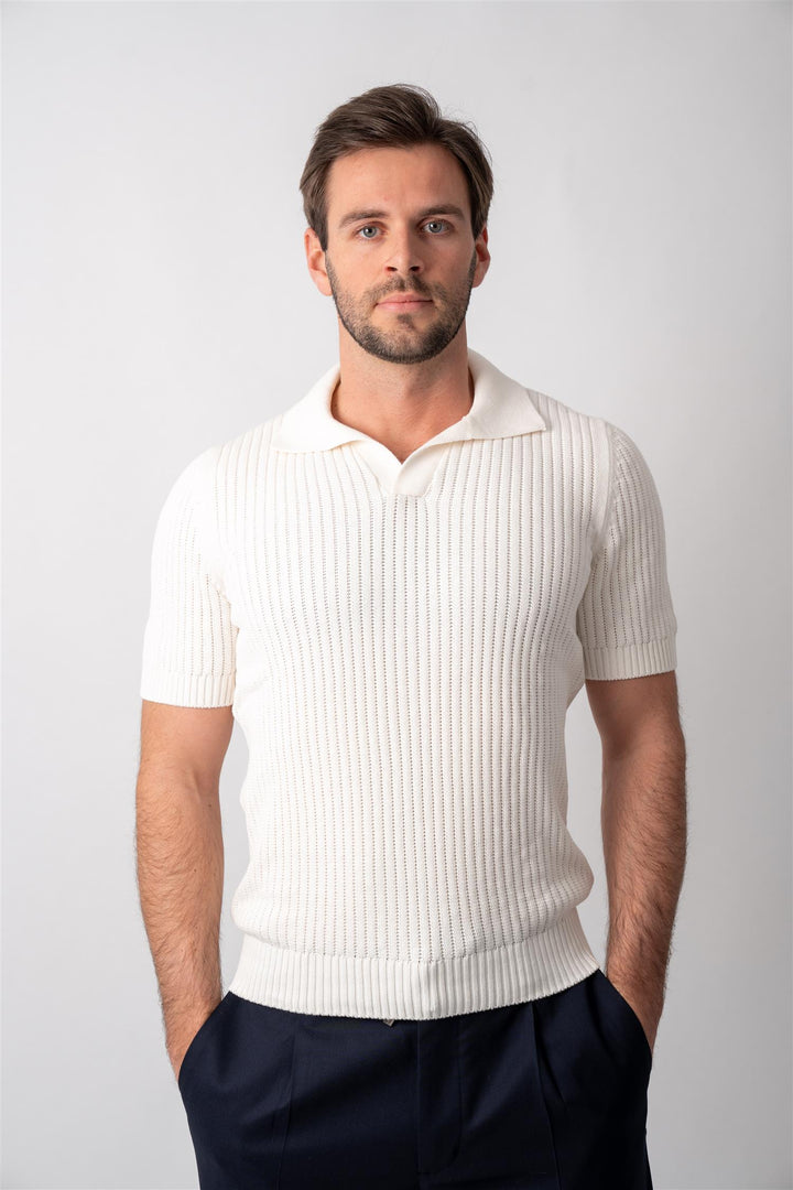 Knitted Pique - White