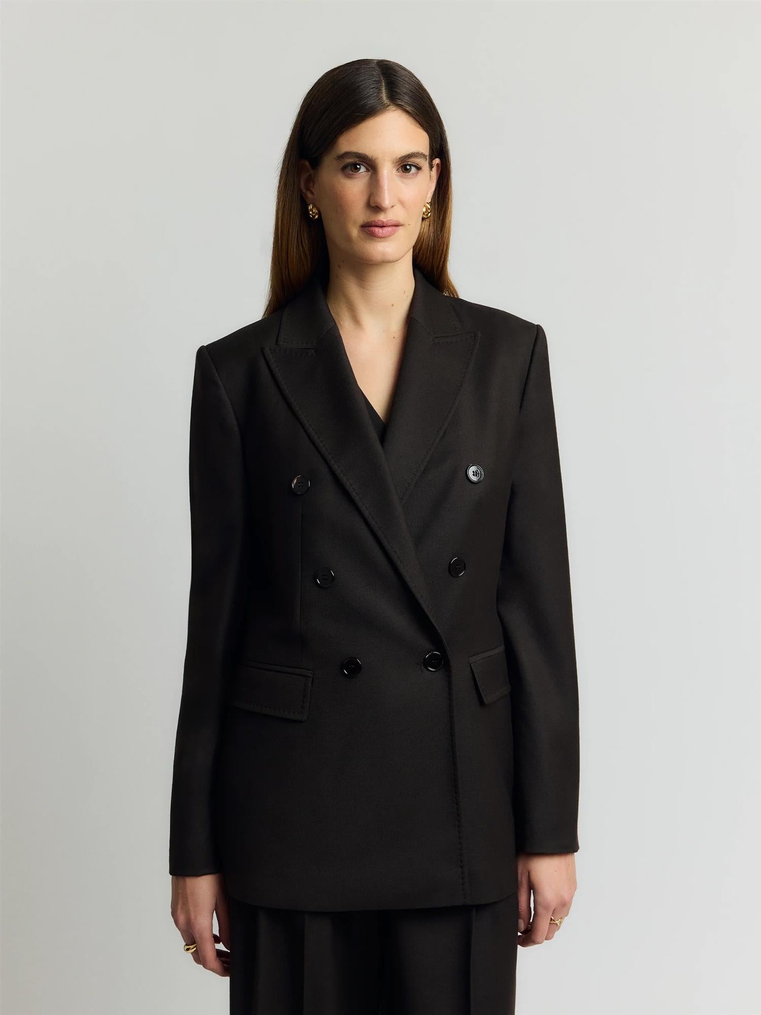 Traci Wool Blazer – Espresso