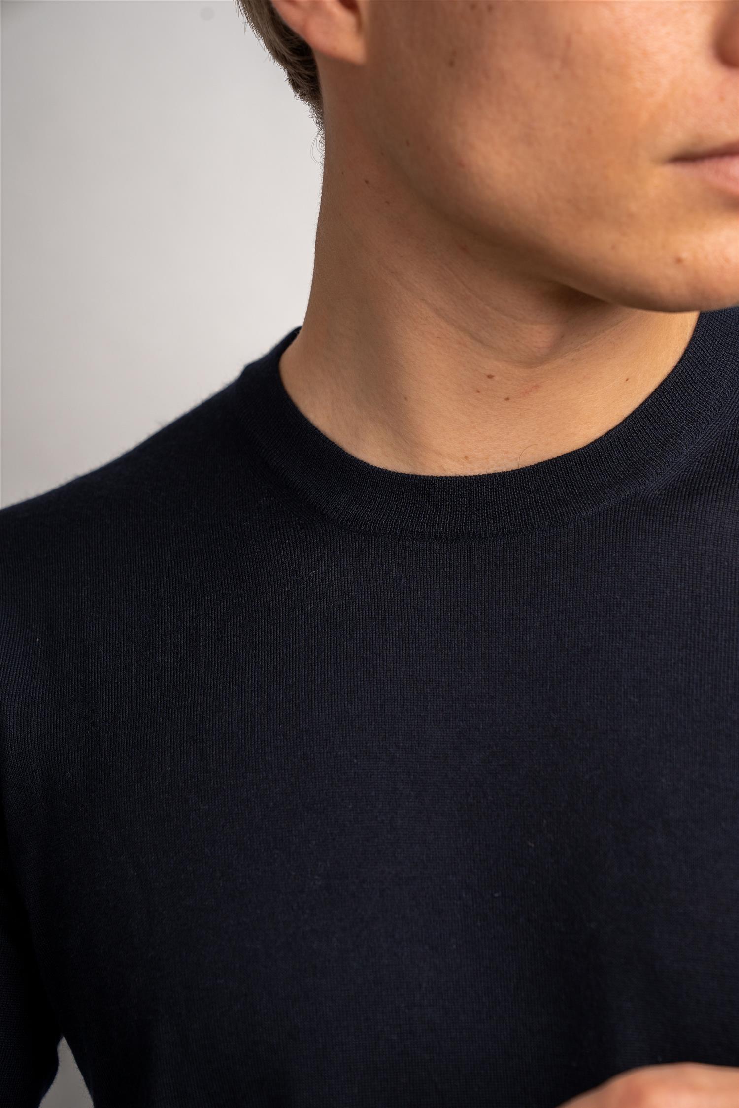 Crew Wool / Cashmere - Navy