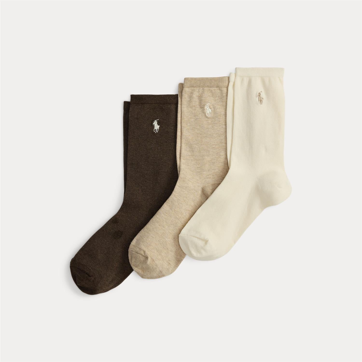 Embroidered Pony Crew Socks 3-Pack