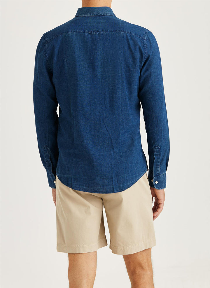 Linen Indigo Shirt - Old Blue