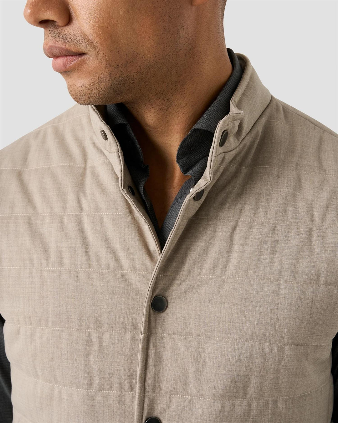 Padded Wool Vest - Sand