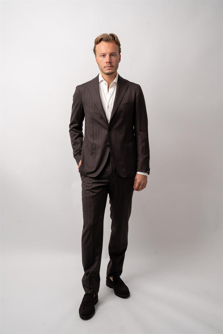 Super 130s suit brown